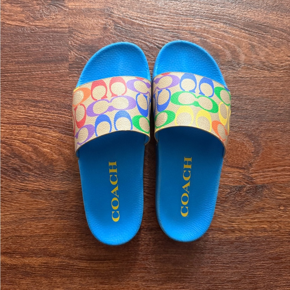 Coach men pride rainbow Multicolor Slide Sandals